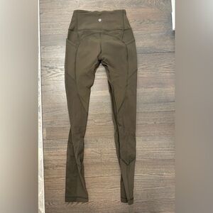 Army Green LuluLemon Full Length Legging with Pockets

Size 4